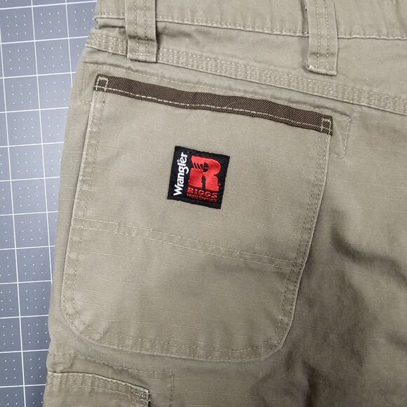 Wrangler Riggs Pants 44x34 Double Knee Cargo Ripstop Canvas Workwear Y2K Biker - Picture 9 of 16